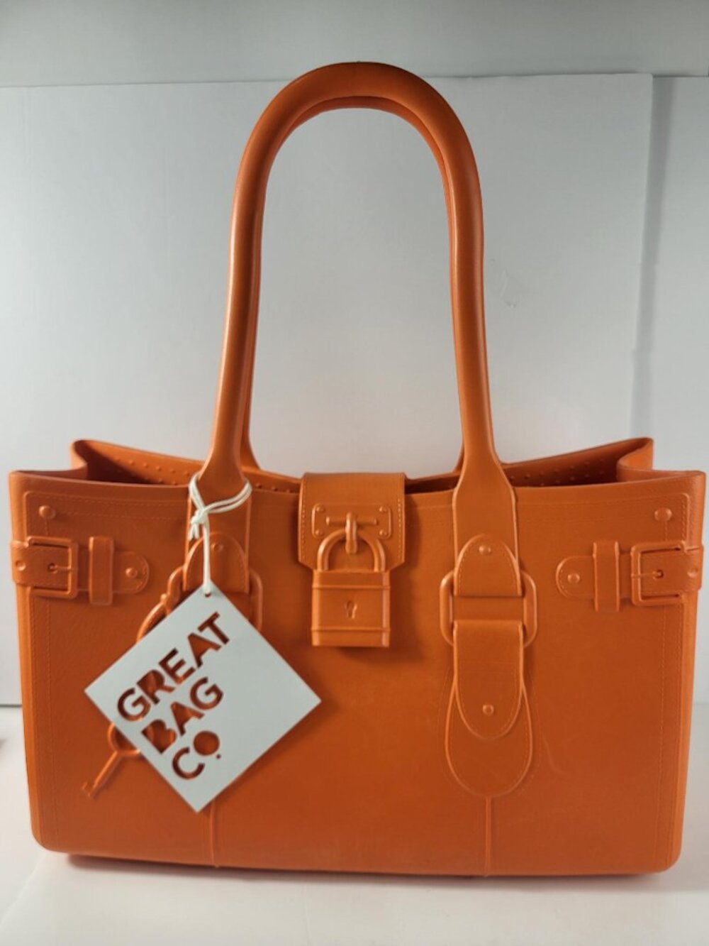 Great Bag Co Model M Orange Rubber Tote Handbag